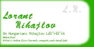 lorant mihajlov business card